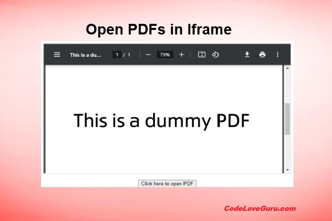 How to open PDFs in Iframe Onclick the Button